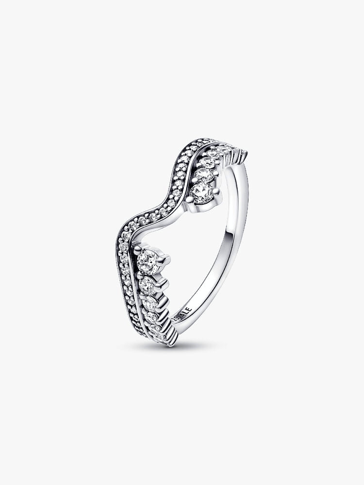 FINAL SALE - Sparkling Asymmetric Wave Ring