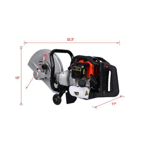 14 Inch 52cc 2 Stroke Gas Powered Concrete Cut Off Saw Without Blade