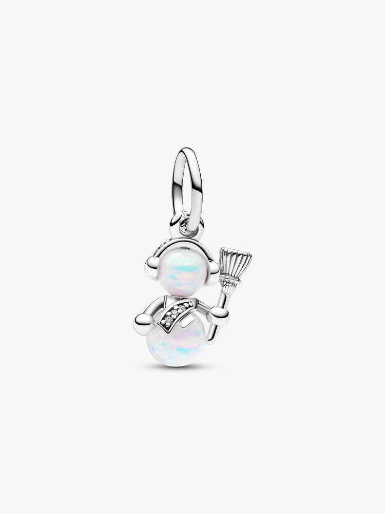 Opalescent Snowman Dangle Charm