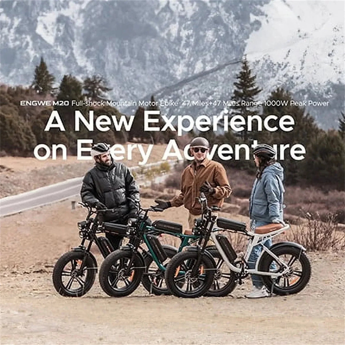 AKEZ Adult Electric Bike 1000W 28 mph 48V 13A 20*4.0in Fat Tire Full Suspension 7-Speed - M20