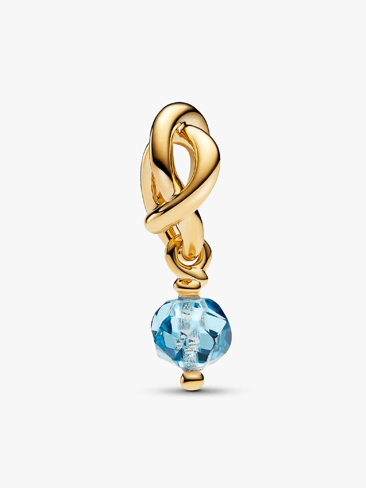Faceted Sea Aqua Blue Eternity Circle Dangle Charm