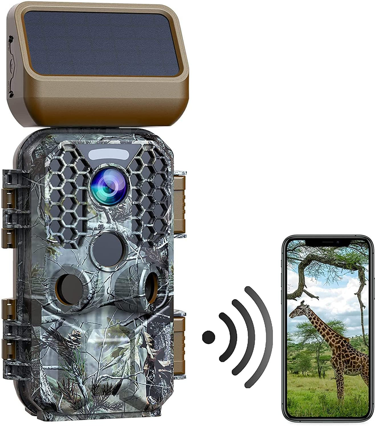 Solar Panel Trail Camera 4K 30MP WiFi Bluetooth - T200