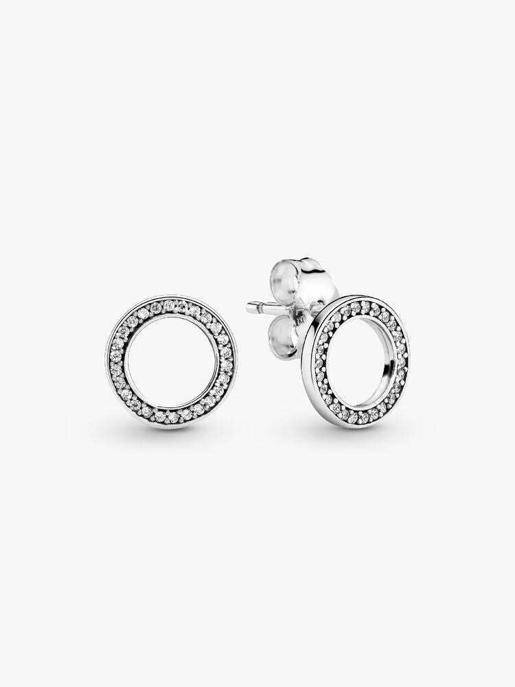 Sparkling Circle Stud Earrings