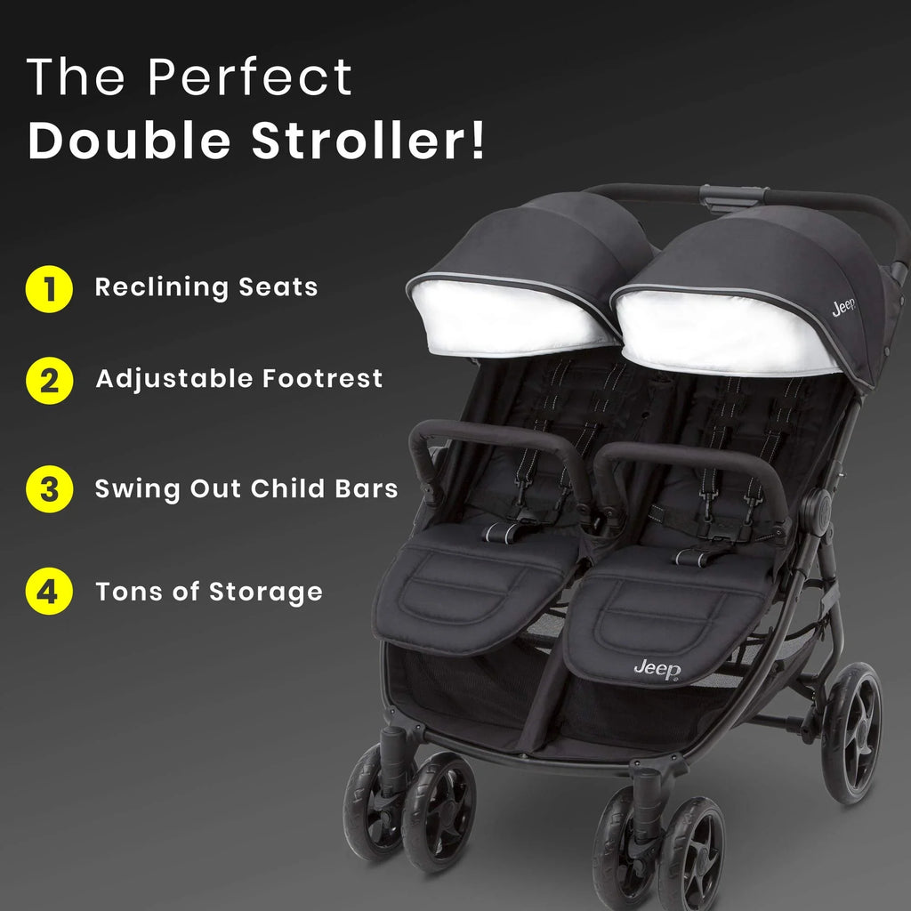 Jeep Destination Ultralight Side x Side Double Stroller, 80 Pounds Total - Destination