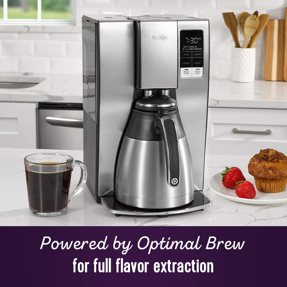 10-Cup Programmable Coffee Maker With Thermal Carafe And Strong Brew Selector