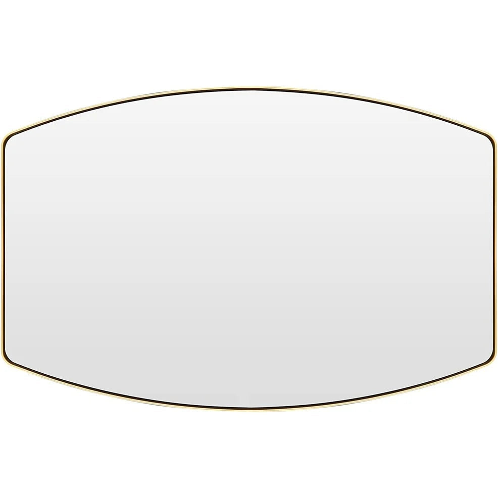 Oblong Metal Wall Mirror, 18 or 24 - Black, Gold, or Silver
