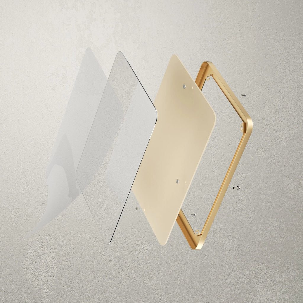 Framed Wall Vanity Mirror With Rounded Corners, 1 Piece