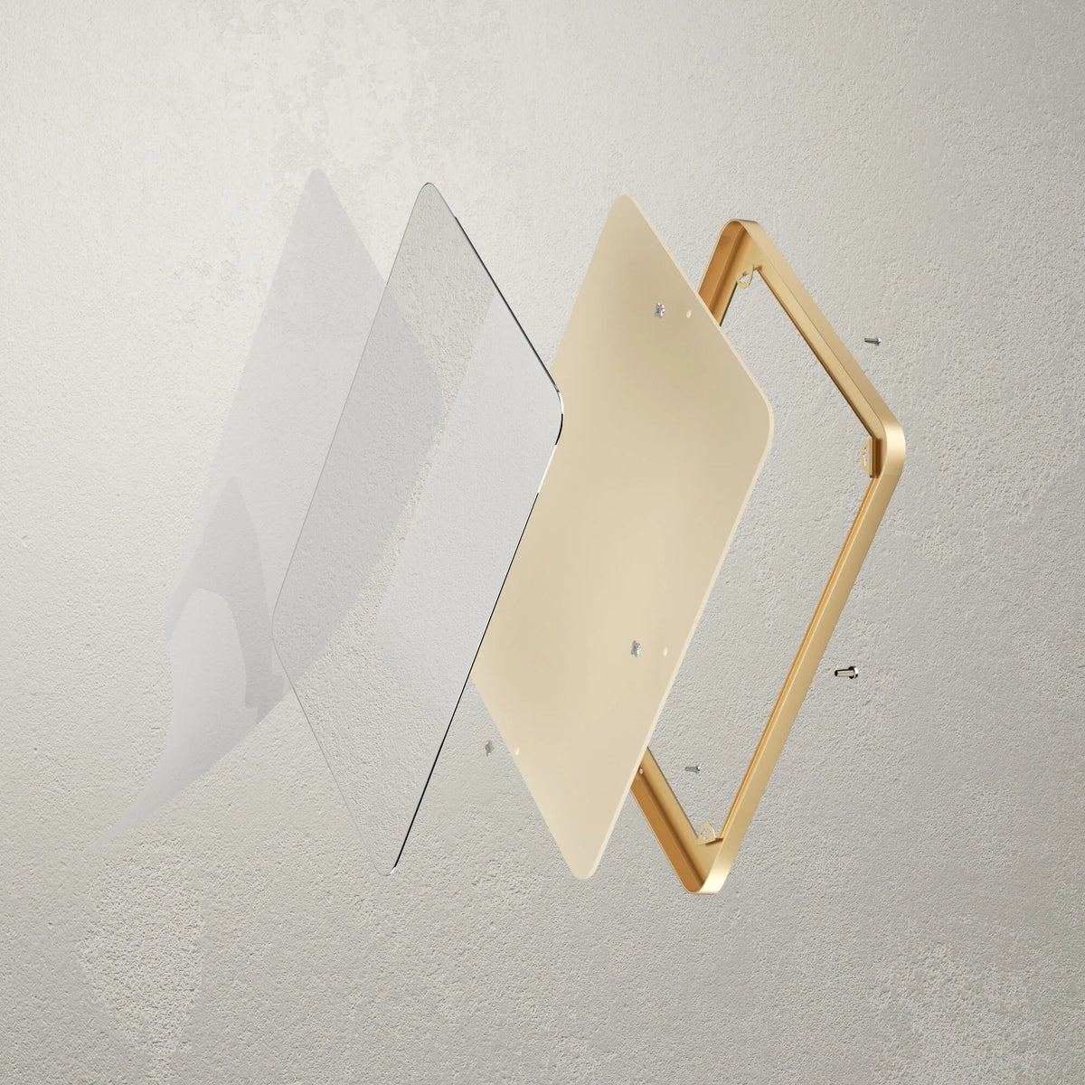 Framed Wall Vanity Mirror With Rounded Corners, 1 Piece