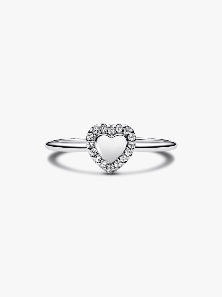 Engravable Heart Halo Ring