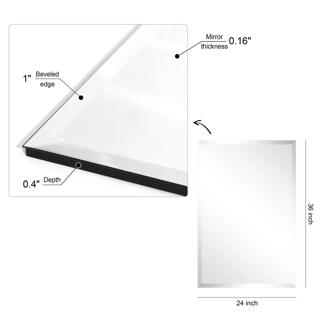 Frameless Beveled Prism Wall Mirror - Clear