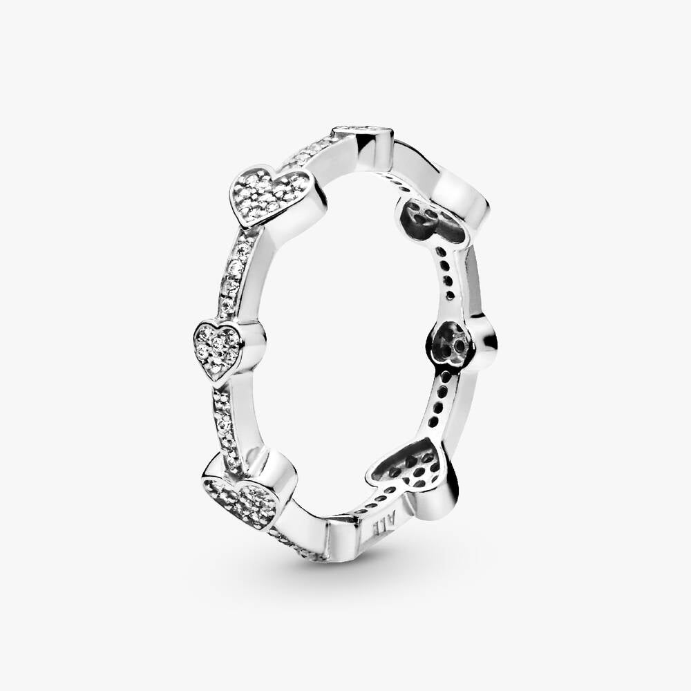 FINAL SALE - Pavé Hearts Band Ring
