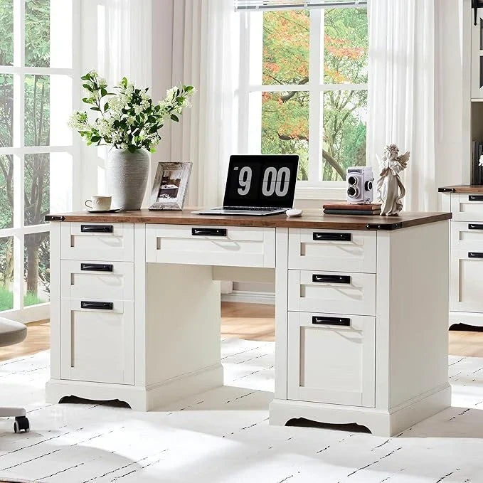 60' Farmhouse Wood Executive Computer Desk - 22'D x 60'W x 30'H