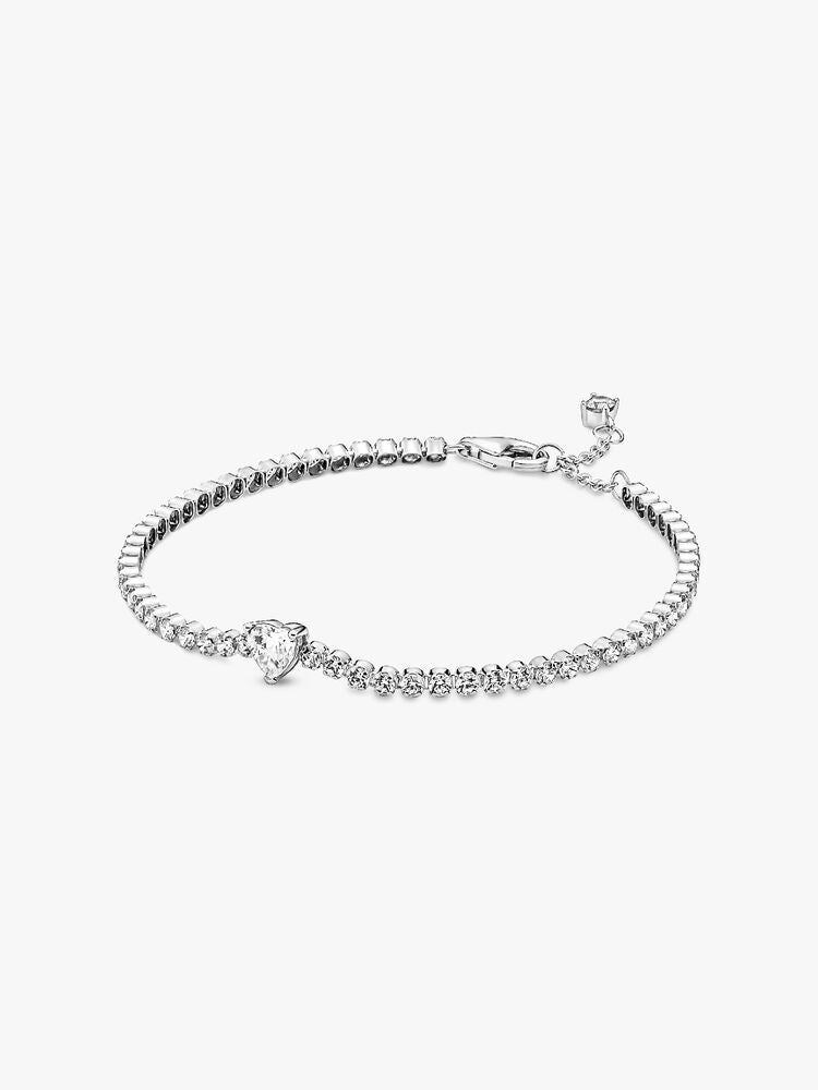 Sparkling Heart Tennis Bracelet