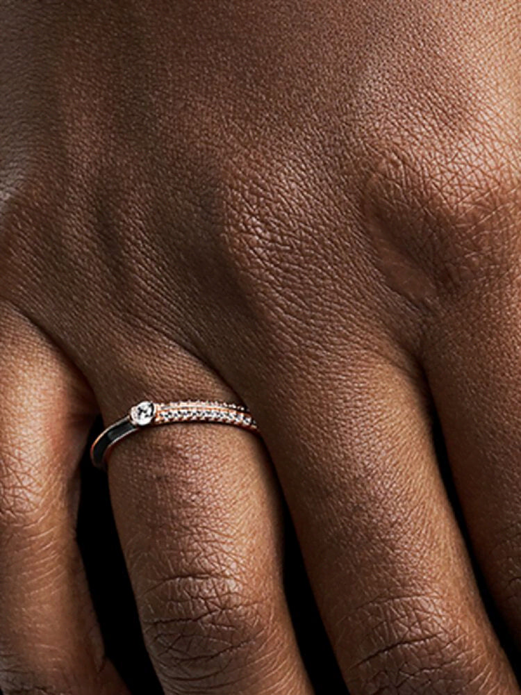 Pandora ME Pavé & Black Dual Ring