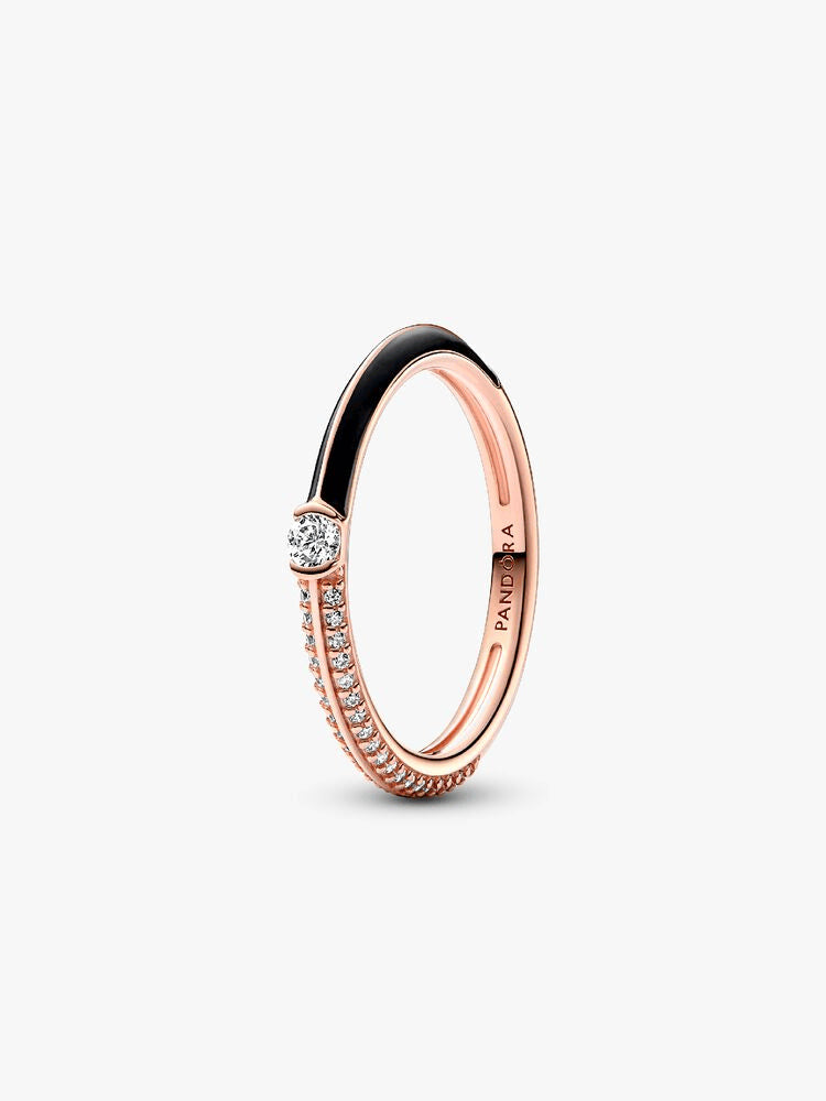 Pandora ME Pavé Red and Black Ring Set