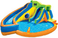 BANZAI Inflatable Aqua Splash Park With 2 Slides, 262 x 212 x 118 Inches - Pipeline Twist