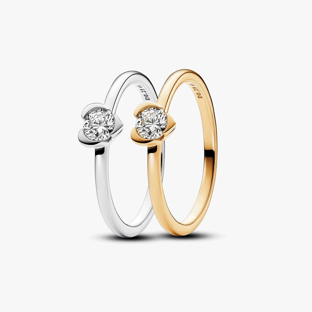 Lab-Grown Diamond Heart Ring Set
