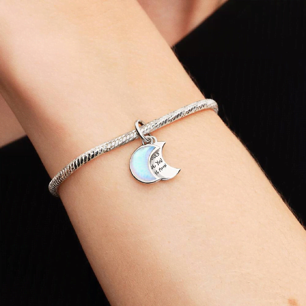 Crescent Moon Double Dangle Charm