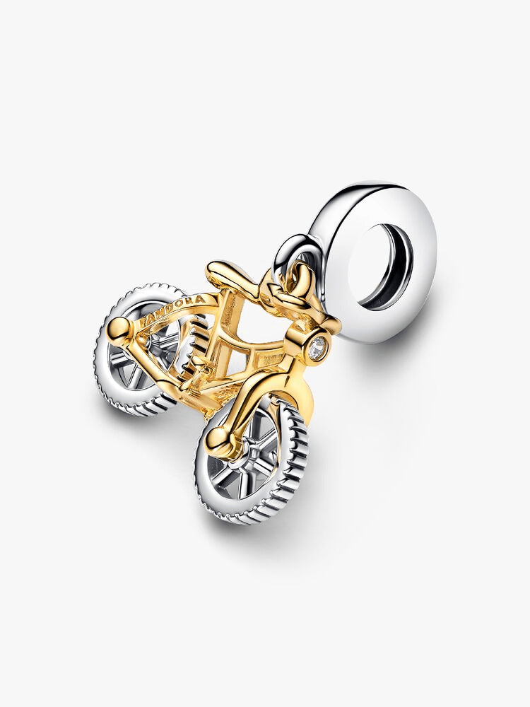 Two-tone Spinning Wheels Bicycle Dangle Charm