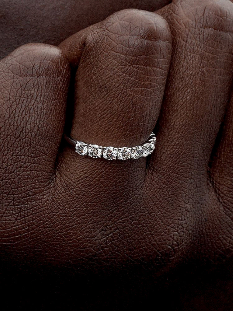 Pandora Era 14k White Gold Lab-grown Diamond Half Eternity Band Ring