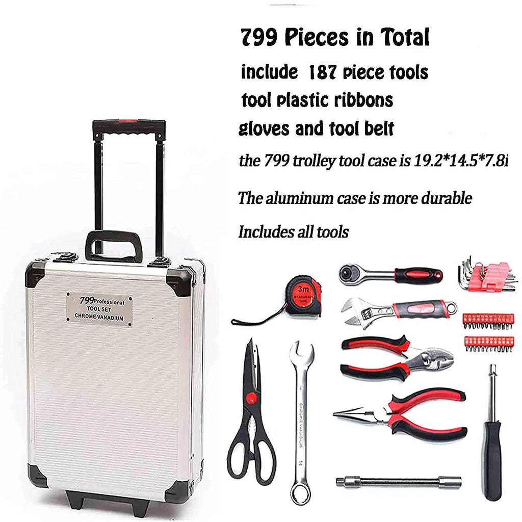 799pcs Household Tool Set With Aluminum Trolley Case