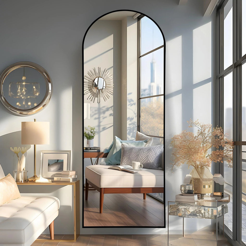 Arched Full-Length Floor Mirror - Standing And Wall-Mounted