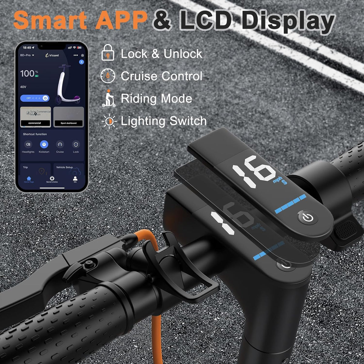 Electric Scooter 350W/500W Motor, 8.5/10 Solid Tires, 19/22 Mph, 28/21/12 Miles Range