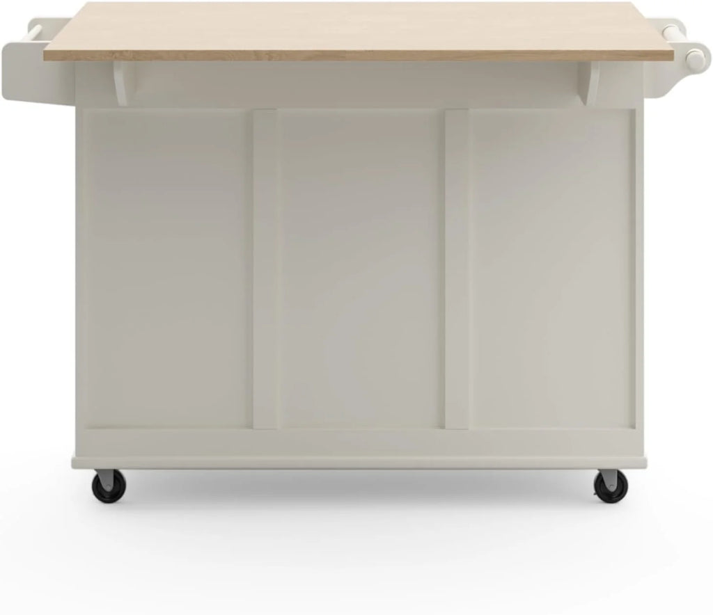homestyles Dolly Madison Mobile Kitchen Island Cart, Soft White, 18in D x 53in W x 36in H
