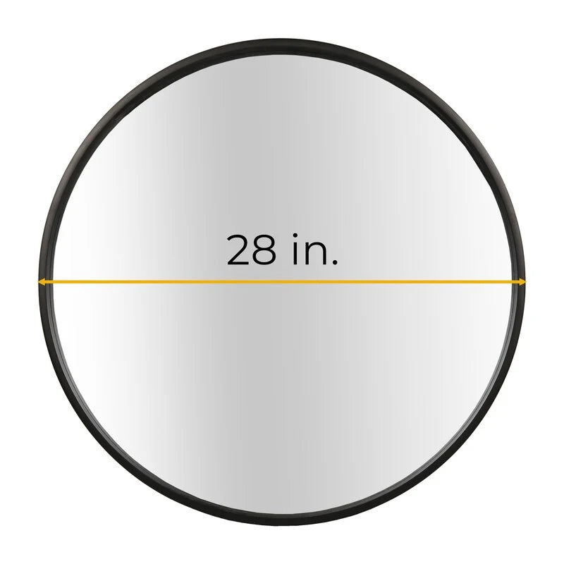 Classic Farmhouse Round Wooden Frame Wall Mirror - 24-inches, 28-inches, 32-inches