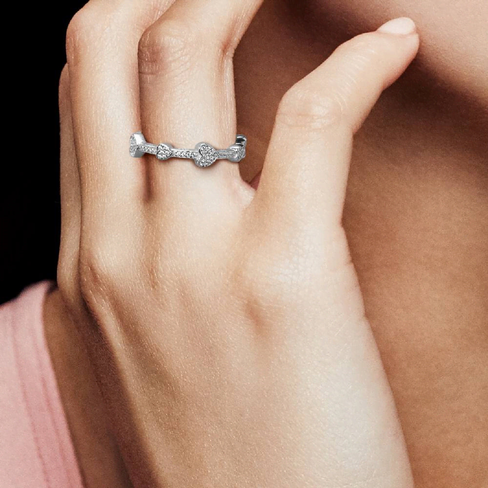 FINAL SALE - Pavé Hearts Band Ring