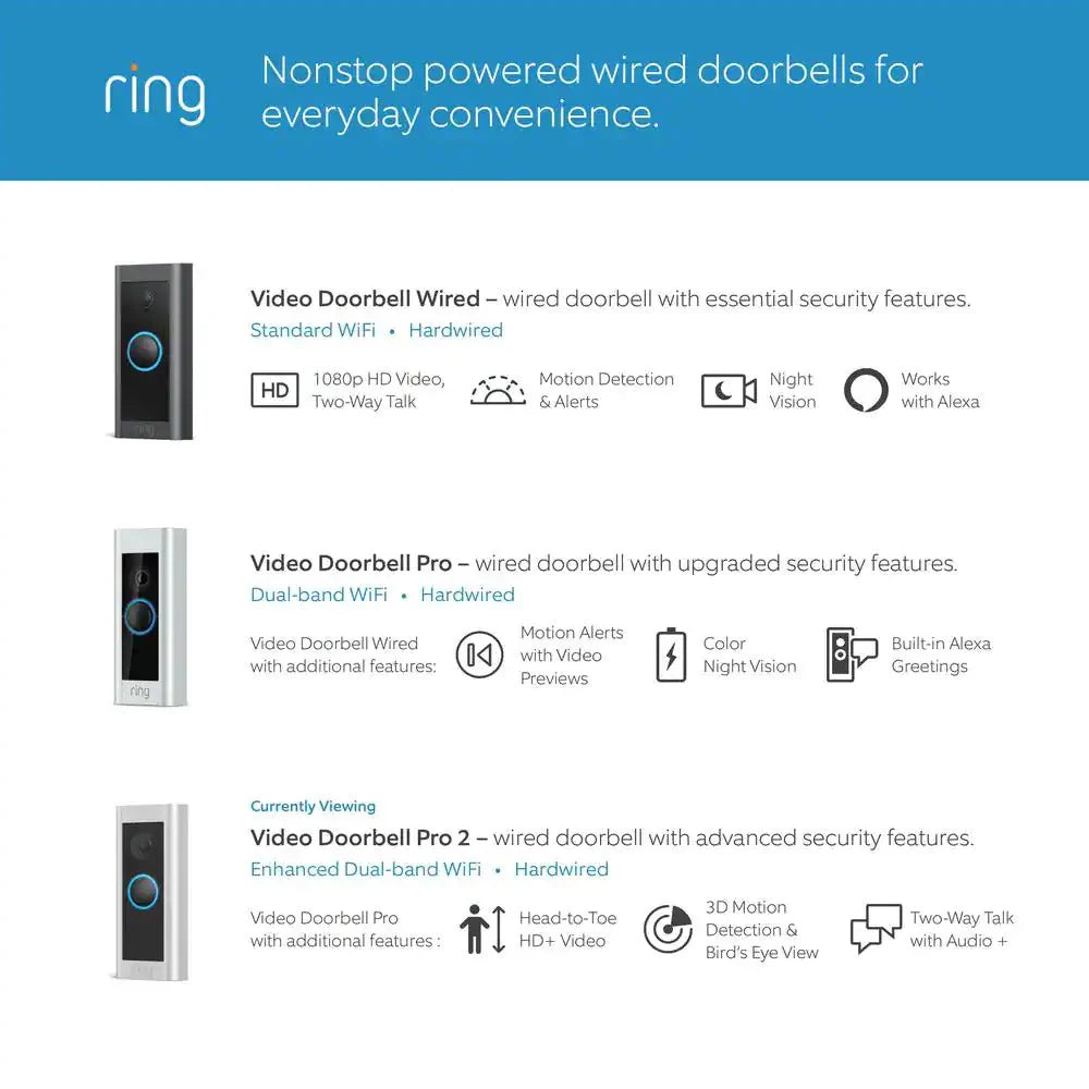 Video Doorbell Pro 2 Wired Doorbell Camera