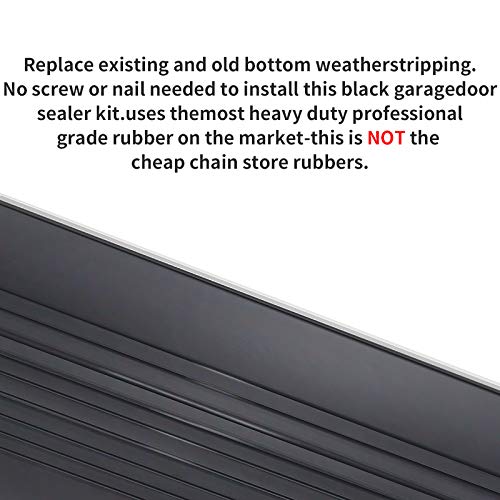 DGSL Garage Door Bottom Rubber Weather Stripping Kit, T-Channel Ends, 5/16 Inches, 3 3/4 Inches Wide