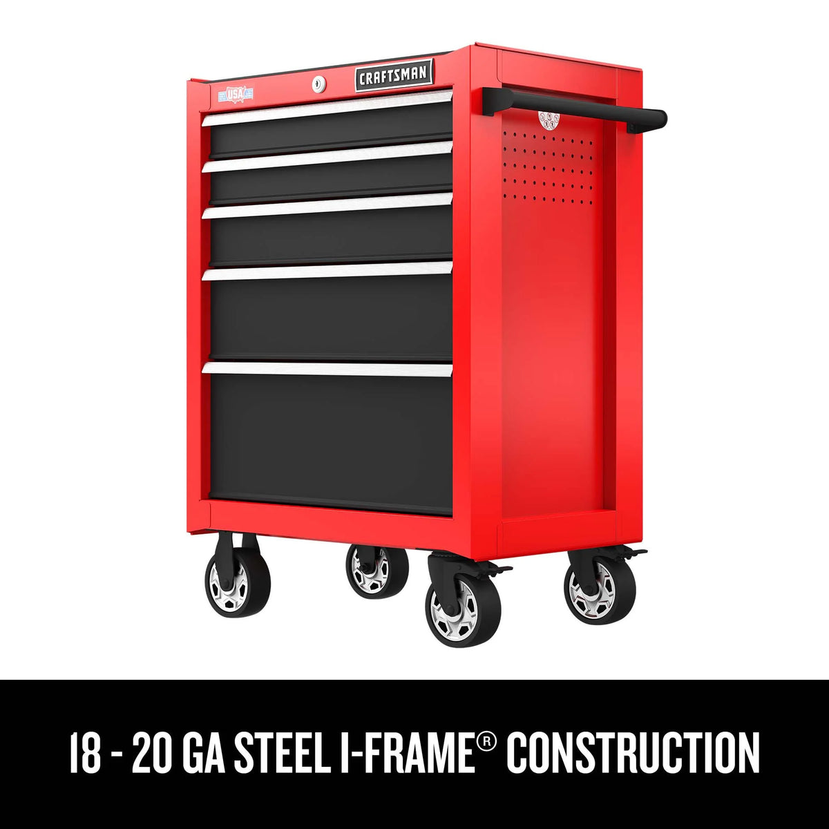 2000 Series 26-in W x 36.5-in H 5-Drawer Steel Rolling Tool Cabinet - Red