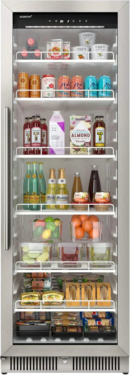EdgeStar Commercial Beverage Merchandiser, 10.1 Cu. Ft., 22 in Wide, Stainless Steel - VBM101