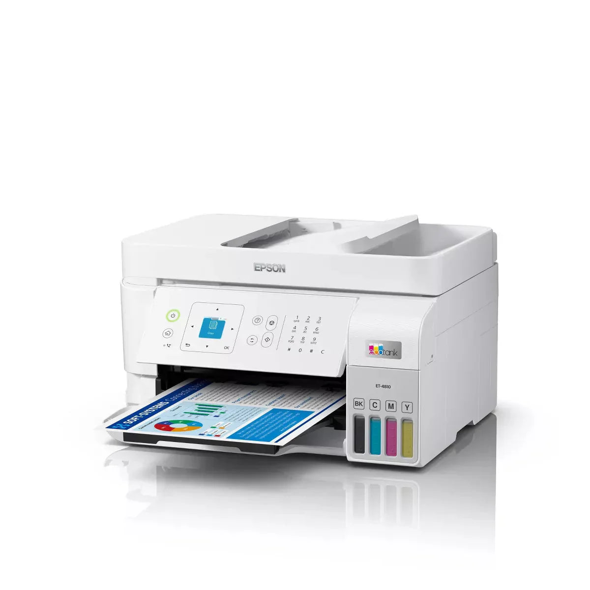 Epson EcoTank All-in-One Color Inkjet Printer Scanner Copier - White - ET-4810