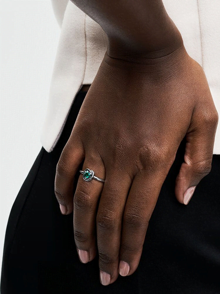 May Birthstone Eternity Circle Ring
