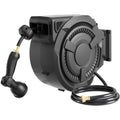 Wall-Mounted Retractable Garden Hose Reel With 100 ft 1/2 Inch Hose And 180 Degree Swivel