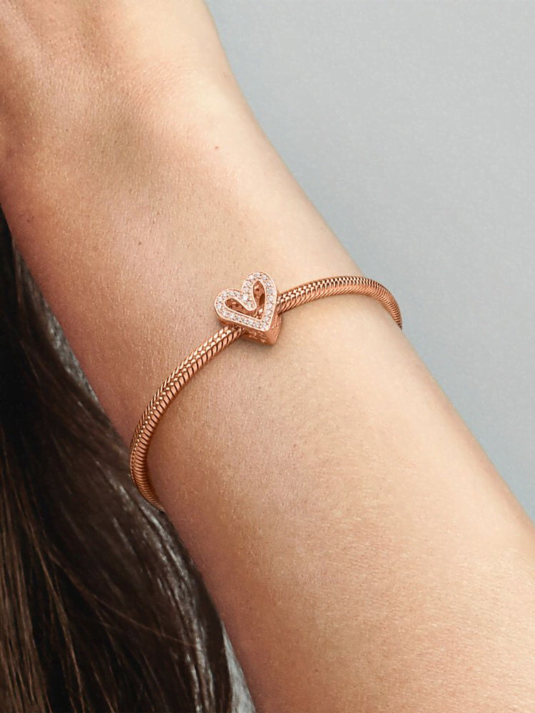 Sparkling Freehand Heart Charm