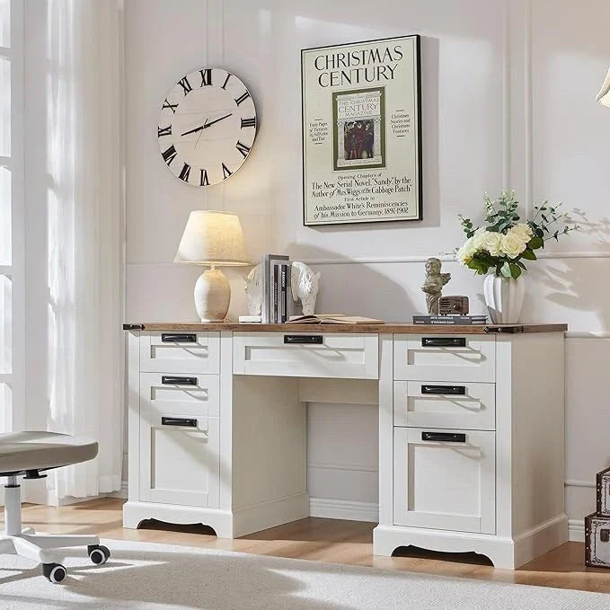 60' Farmhouse Wood Executive Computer Desk - 22'D x 60'W x 30'H