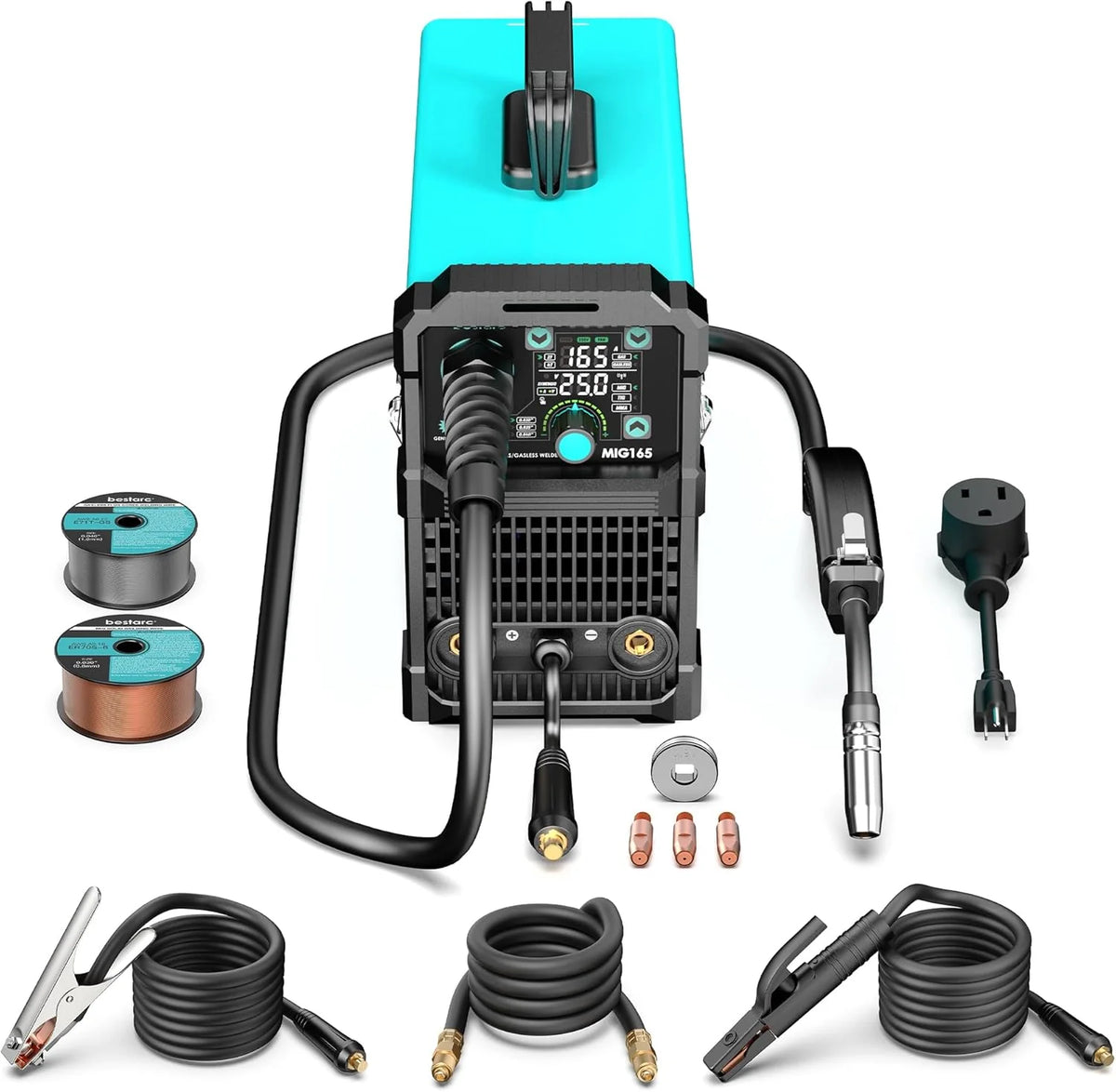 bestarc 145A 3-in-1 MIG Welder, 110V/220V - MIG145-9GEN-110/220V, MIG145-1122
