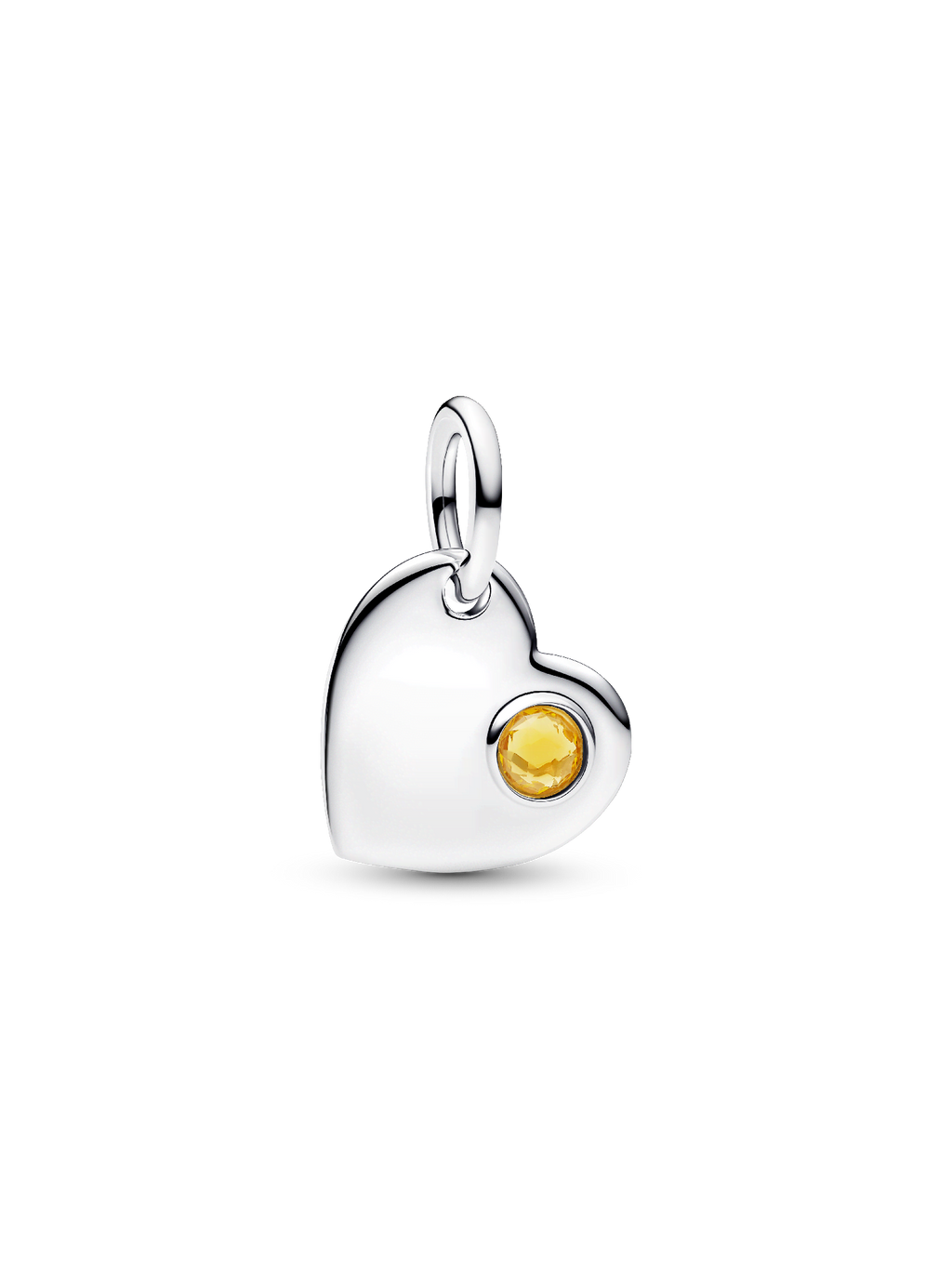 Engravable Heart Honey Stone Dangle Charm