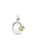 Engravable Heart Honey Stone Dangle Charm