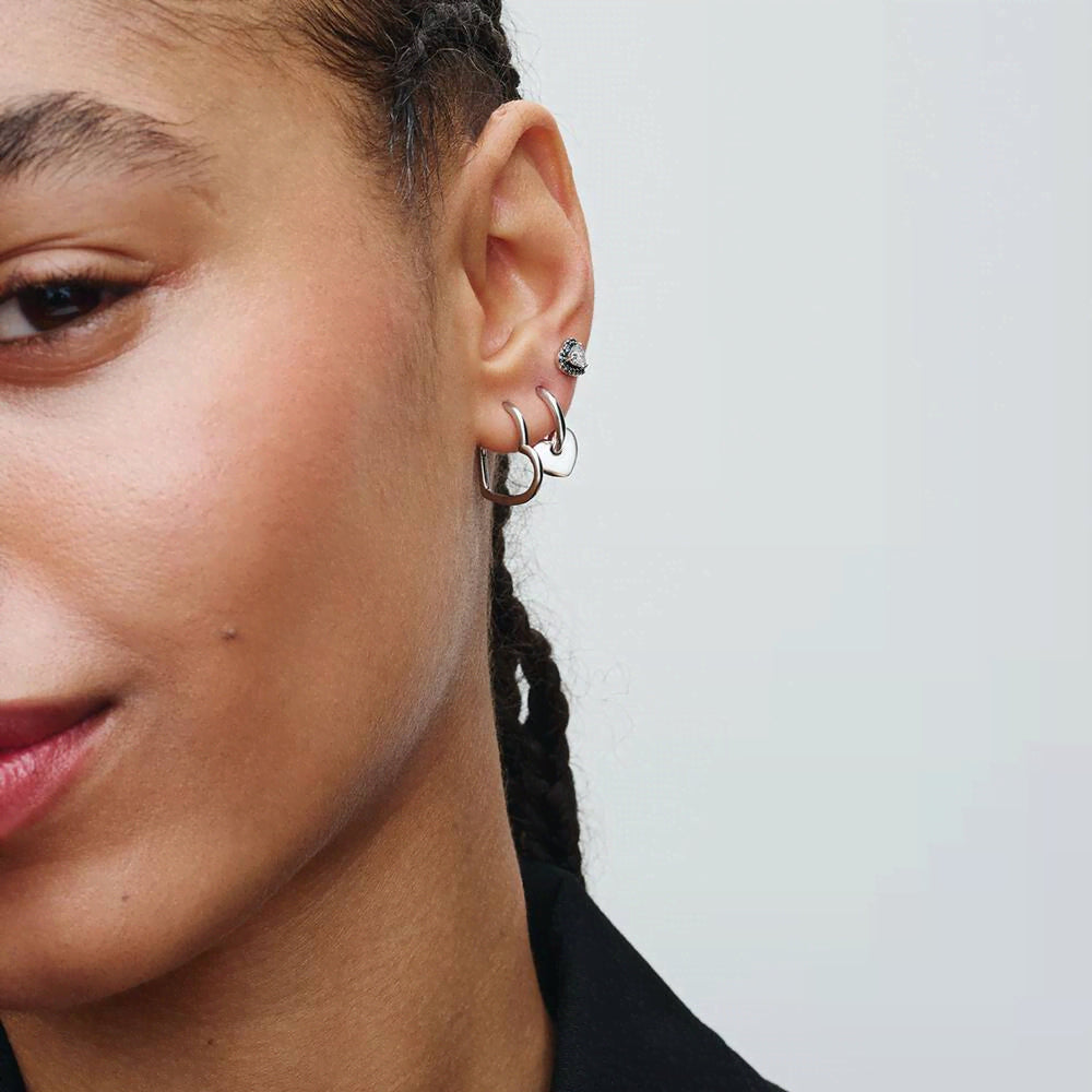 Heart Open Hoop Earrings