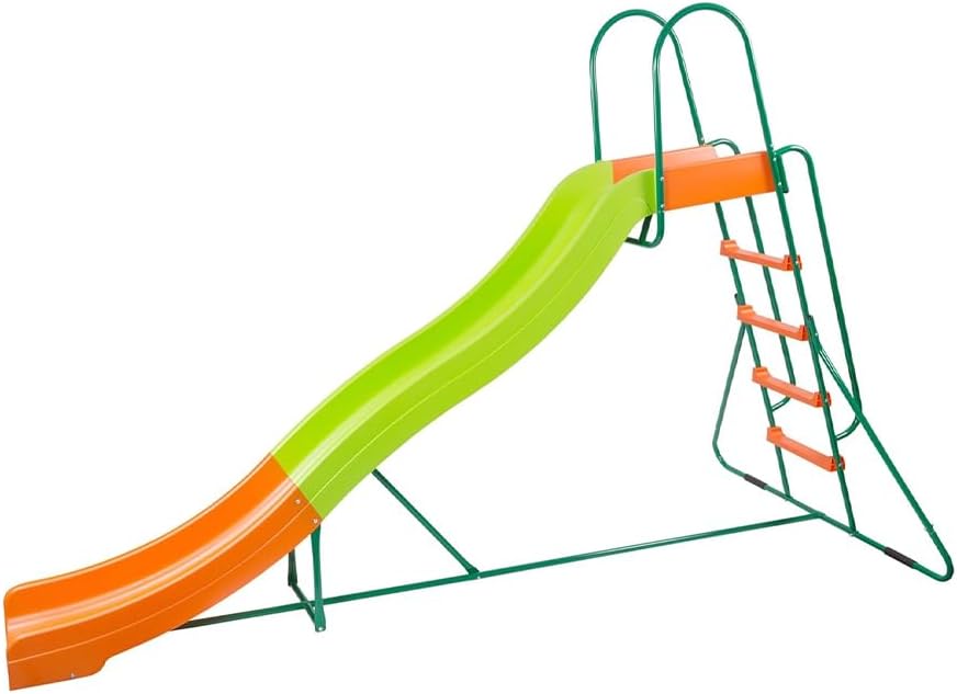 10-Foot Freestanding Outdoor Playground Slide For Kids, Plastic, Ages 4-8