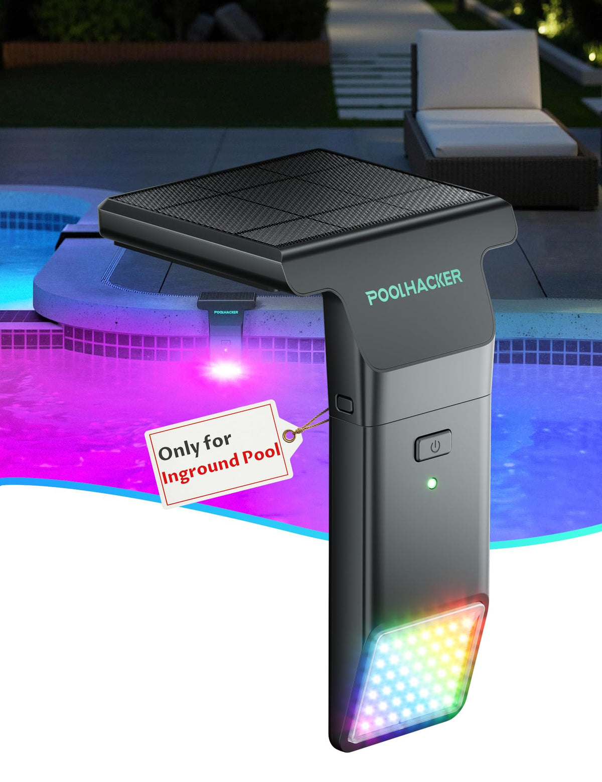 Solar LED Pool Light - 42 LEDs, 10 Color Options
