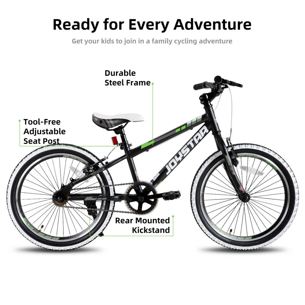 Kids' Single-Speed Mountain Bike, 20-Inch/24-Inch - White Wall Knobby Tires