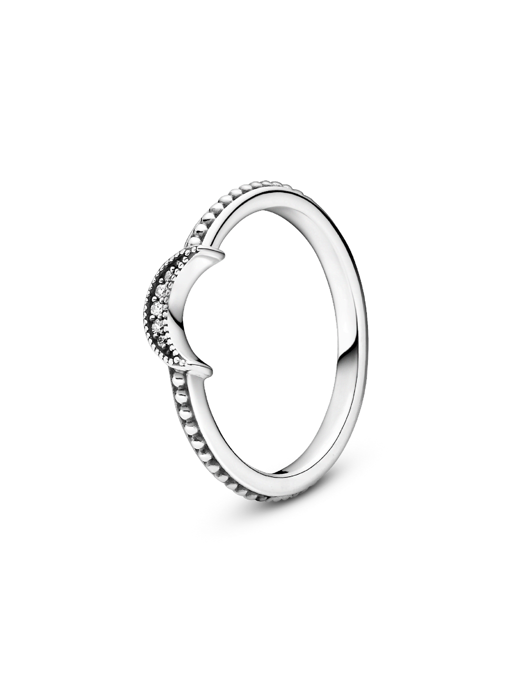 FINAL SALE - Crescent Moon Beaded Ring
