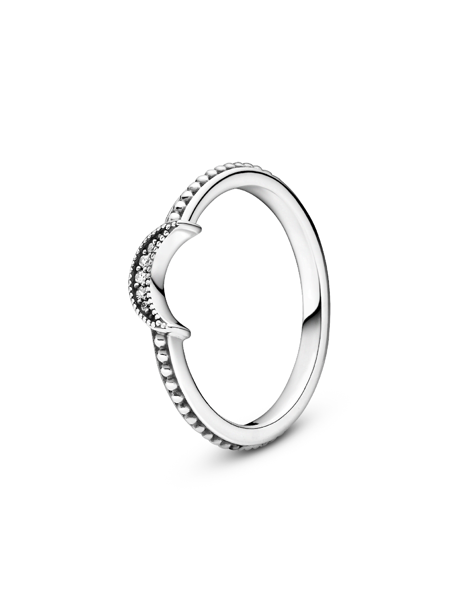 FINAL SALE - Crescent Moon Beaded Ring