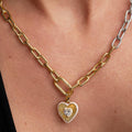 Radiating White Heart Medallion Charm