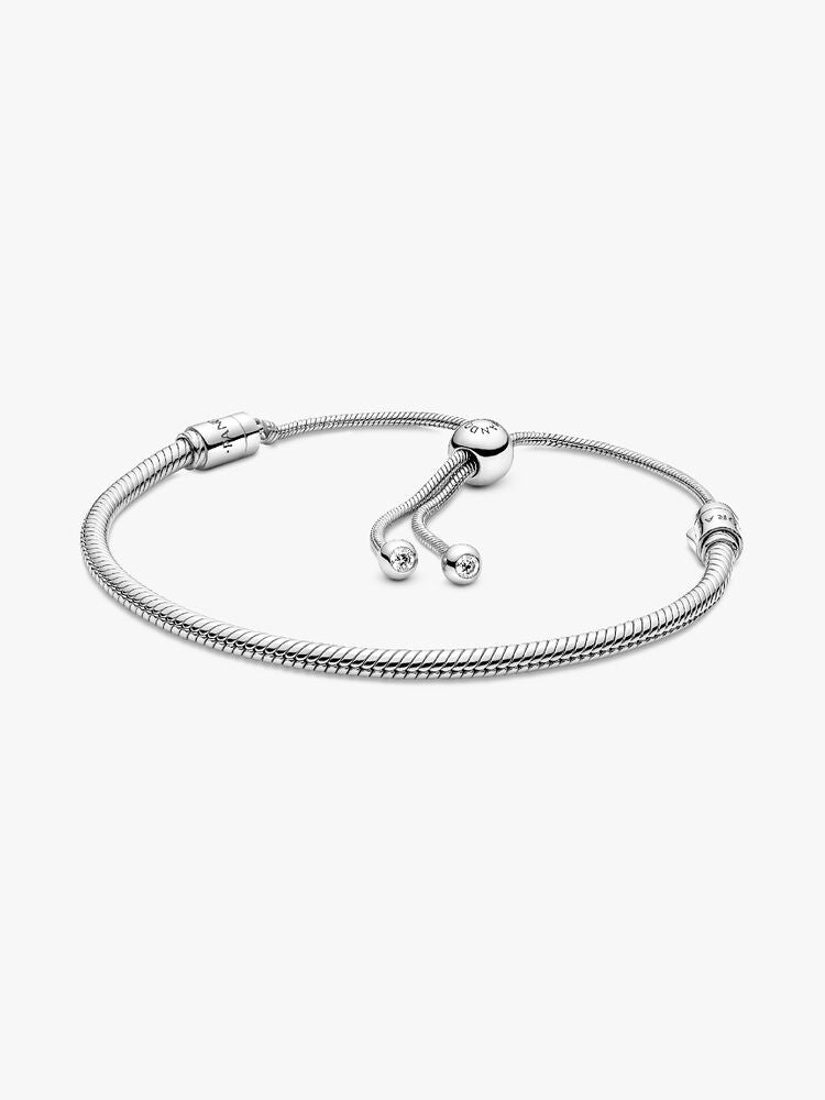 Engravable Heart Tag Dangle Charm Snake Chain Slider Bracelet Set